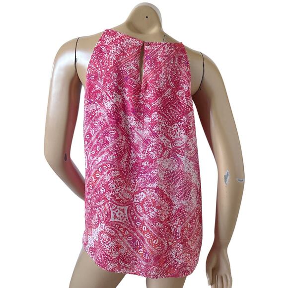 VIOLET & CLAIRE Womens Size Medium Sleeveless Boho Print Pleated Tank Top Shirt - Picture 4 of 8